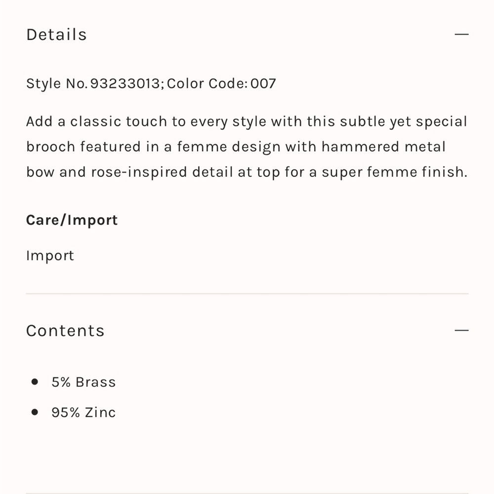 *5/$40 NWT Free People Silver Rosie Brooch with a silver rose attached to a bow! - Picture 5 of 11